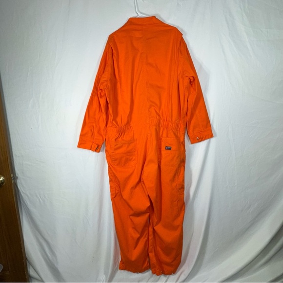LAPCOFR Deluxe 7oz 100%Cotton CVFRD7OR Flame Resistant Orange Coveralls - Picture 4 of 7